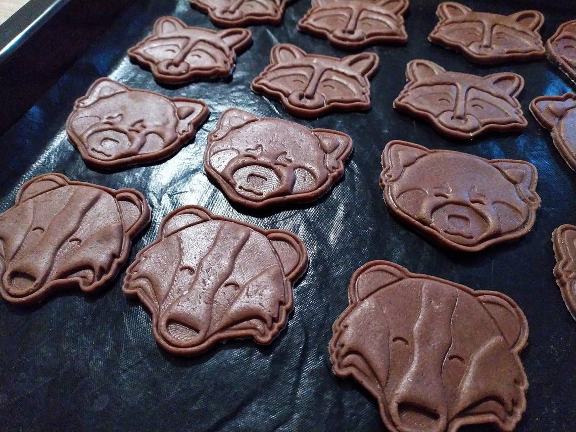Raccoon head cookie cutter set for making shortbread cookies fondant biscuits sugar paste cake decorations perfect for animal themed baking kids parties forest animal treats - Image 6