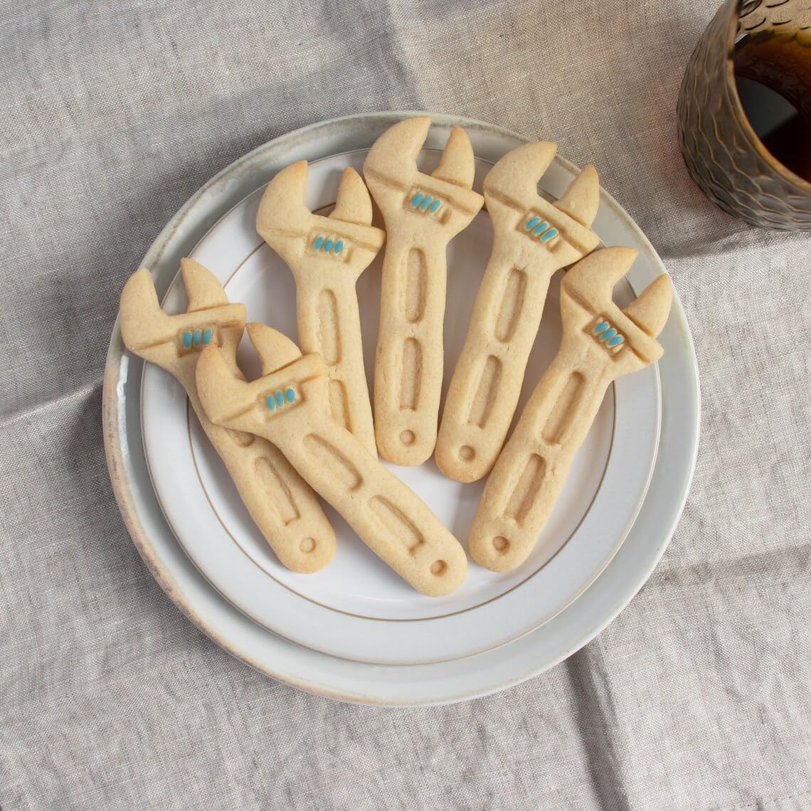 Wrench cookie cutter baking biscuits biscuit dough cutters shaped like hand tools perfect construction renovation repairman professional builder handyman themed parties creative (ONLY WRENCH) - Image 2