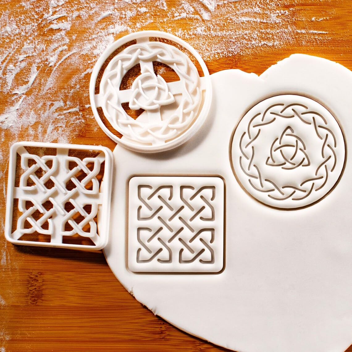 Celtic Square Knot Cookie Cutter Biscuit Mold Symbolizing Protection Good Fortune Four Seasons and Four Elements Earth Wind Fire Water Traditional Celtic Design Baking Crafting (ONLY SQUARE) - Image 2