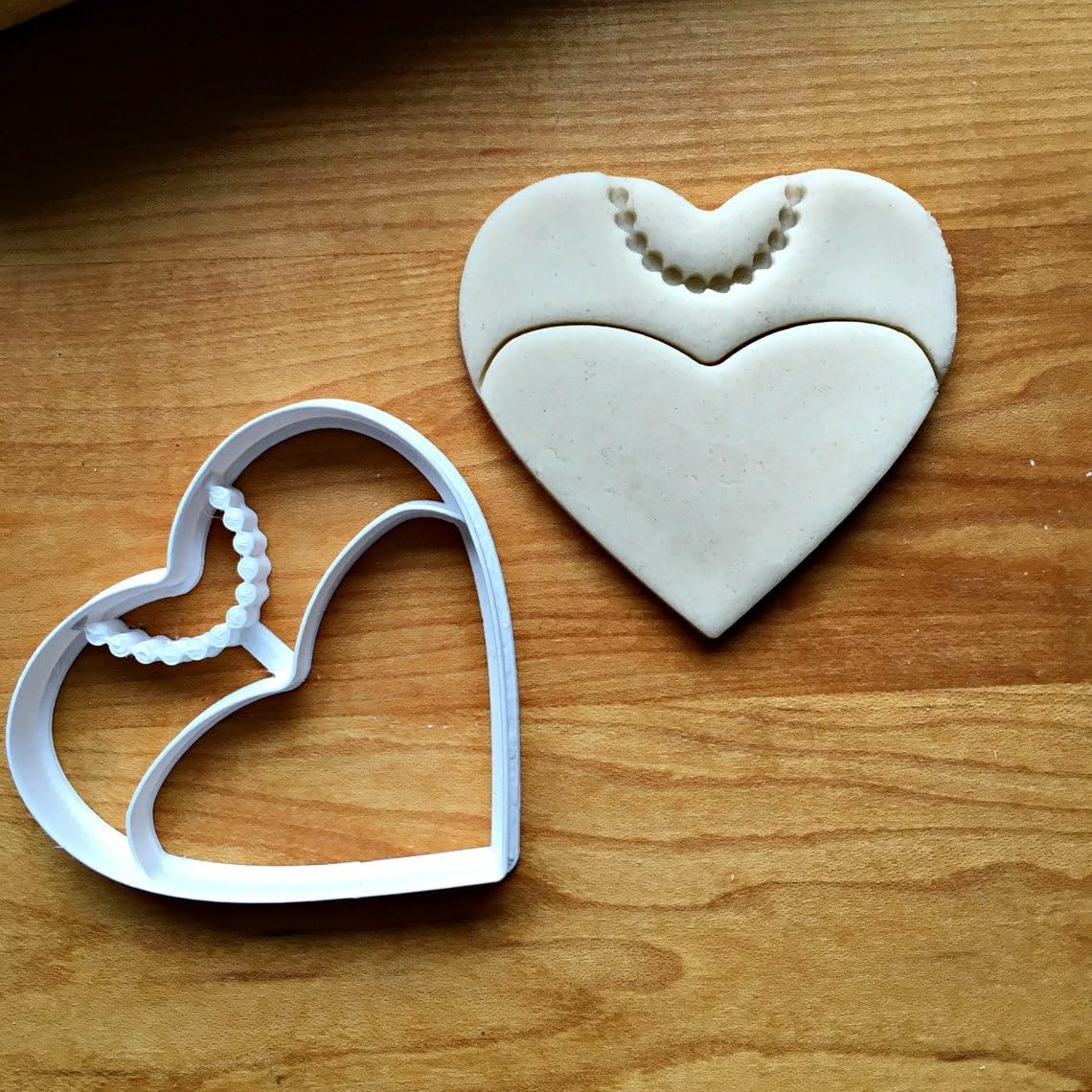 Wedding Dress Top Heart Cookie Cutter Cookie - Suitable Size - Choose Standard or Dishwasher Safe - Made in India - Perfect for Baking, Crafting & Decorating - High-Quality Heart-Shape - Image 2