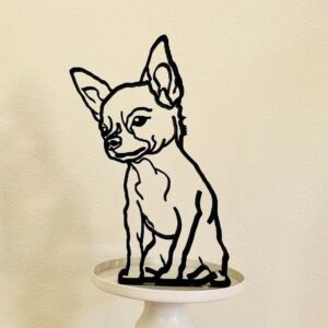 Charming Chihuahua Tabletop Sculpture - Pet Lover's Delight for Home D�cor - Statue Dog Figurine Ideal for Bookshelves, Windowsills, and Christmas Gifts