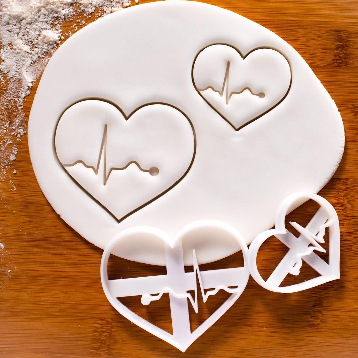 ECG Small Heartbeat Rhythm Cookie Cutter EKG Biscuit Mold Medical Nursing Doctor Student Gifts Heartbeat Pattern Dough Cutter Unique Design for Healthcare Professionals Baking (ONLY SMALL) - Image 4
