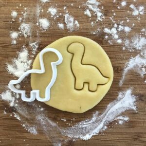 Black Dinosaur Cookie Cutter Brontosaurus Shape for Baking Polymer Clay Earrings Jewelry Making Fondant Crafts Birthday Party Favor DIY Cake Decorating Kitchen Tool Supplies