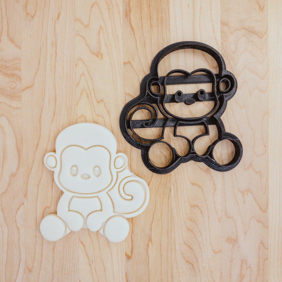 Monkey Baby Cookie Fondant Clay Detailed Cutter India Cookie Mold for Shaping Cute Animal Themed Cookies for Baby Shower Birthday Cakes Cupcakes Jungle Party Baking and Craft Projects - Image 3