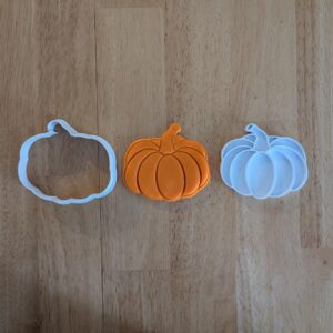 Black Pumpkin Cookie Cutter and Stamp Set for Baking Fondant Biscuits Clay Crafts Halloween Fall Theme Cake Decorating Thanksgiving Party Supplies Kids Activities and DIY Seasonal