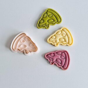 Black Pizza Cookie Cutter cookie Melting Cheese Pizza Slice Biscuit Fondant Mold for Food Themed Baking Decorated Cookies Clay Craft DIY Party Treats