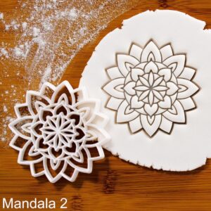 Mandala 2 Cookie Cookie Cutter Geometric Symbolic Design Representing Universe Inner and Outer Worlds Biscuit Cutter Ideal for Artistic Baking, Spiritual Themes, Crafting, (ONLY Mandala 2)