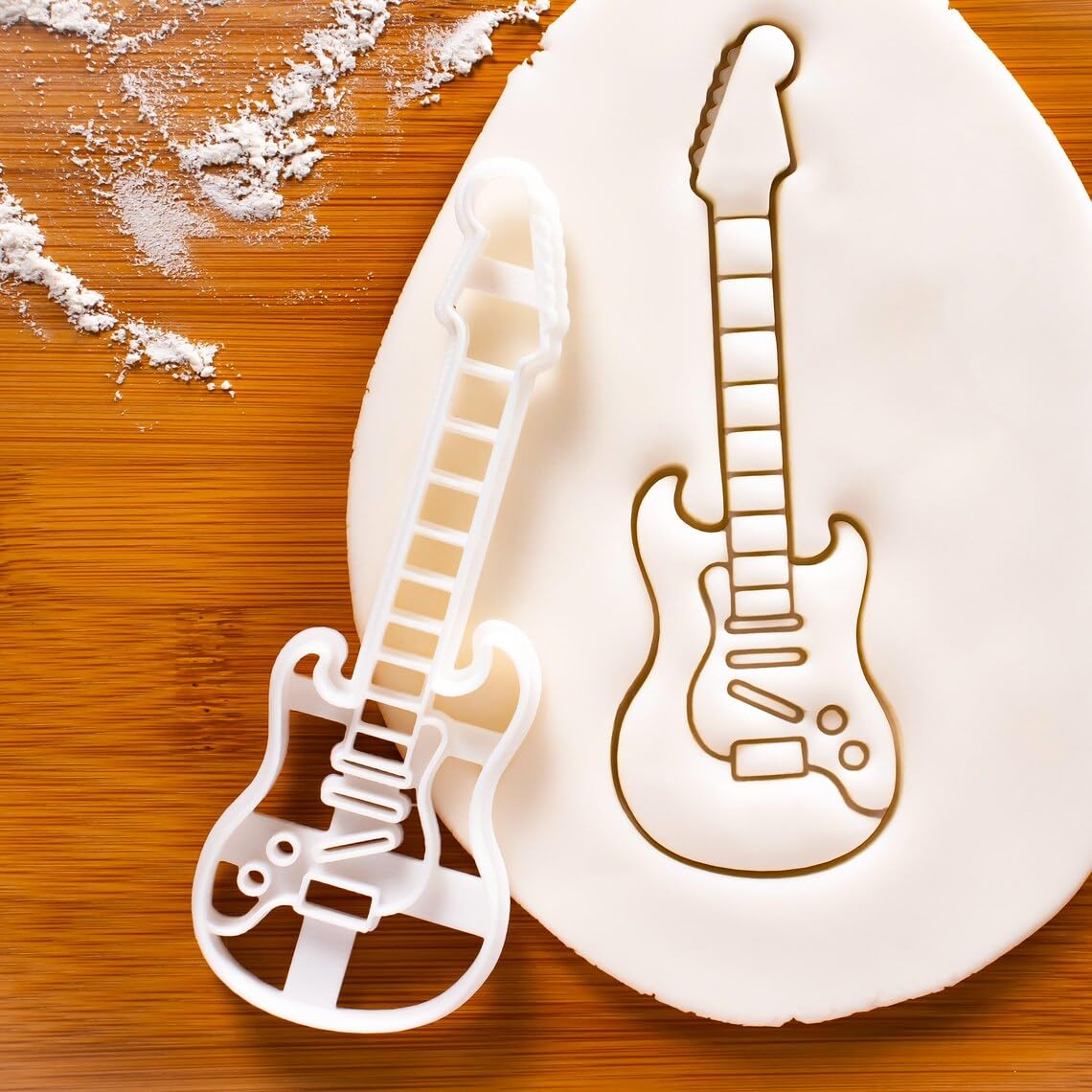 Electric Guitar Cookie Cookie Cutter for Biscuits Musical Stringed Instrument Shape Guitarists Rock Music Lovers Band Parties Concert Treats Music Teacher Gifts Baking Crafts (ONLY Electric)