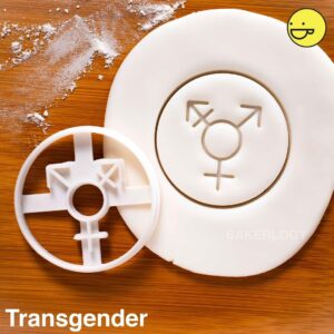 Transgender Symbol Design 1 Cookie Cookie Cutter Biscuits Fondant Clay Baking LGBT LGBTQ Pride Month Lesbian Gay Bisexual Queer Genderqueer Inclusive Identity Celebration Tool (ONLY DESIGN 1)