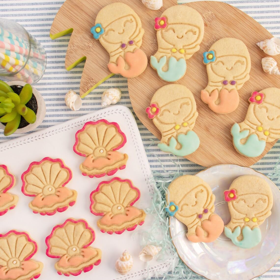 Cute Mermaid Cookie Cutter for Under the Sea Theme Baking Ocean Birthday Party Biscuits Unique Mermaid Tail and Sea Princess Cookies Kids Events Coastal Celebrations Beach (ONLY CUTE MERMAID ) - Image 5