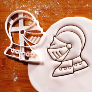 Basic Knight Helmet cookie cutter for biscuit fondant clay baking shaped like medieval helmet ideal for fantasy baking princess-themed parties medieval celebrations birthday events