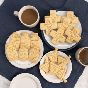 Pharmacy Logo pestle and mortar pill bottle cookie cutter