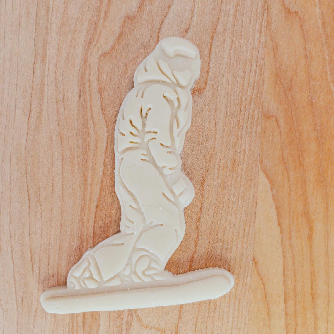 Snowboarder Cookie Cutter and Stamp Cookie for Fondant, Clay, Dough Detailed Snowboarding Design, Winter Sports Theme Cookie Tool for Snow Activities and Cold Weather Treats Made in - Image 4