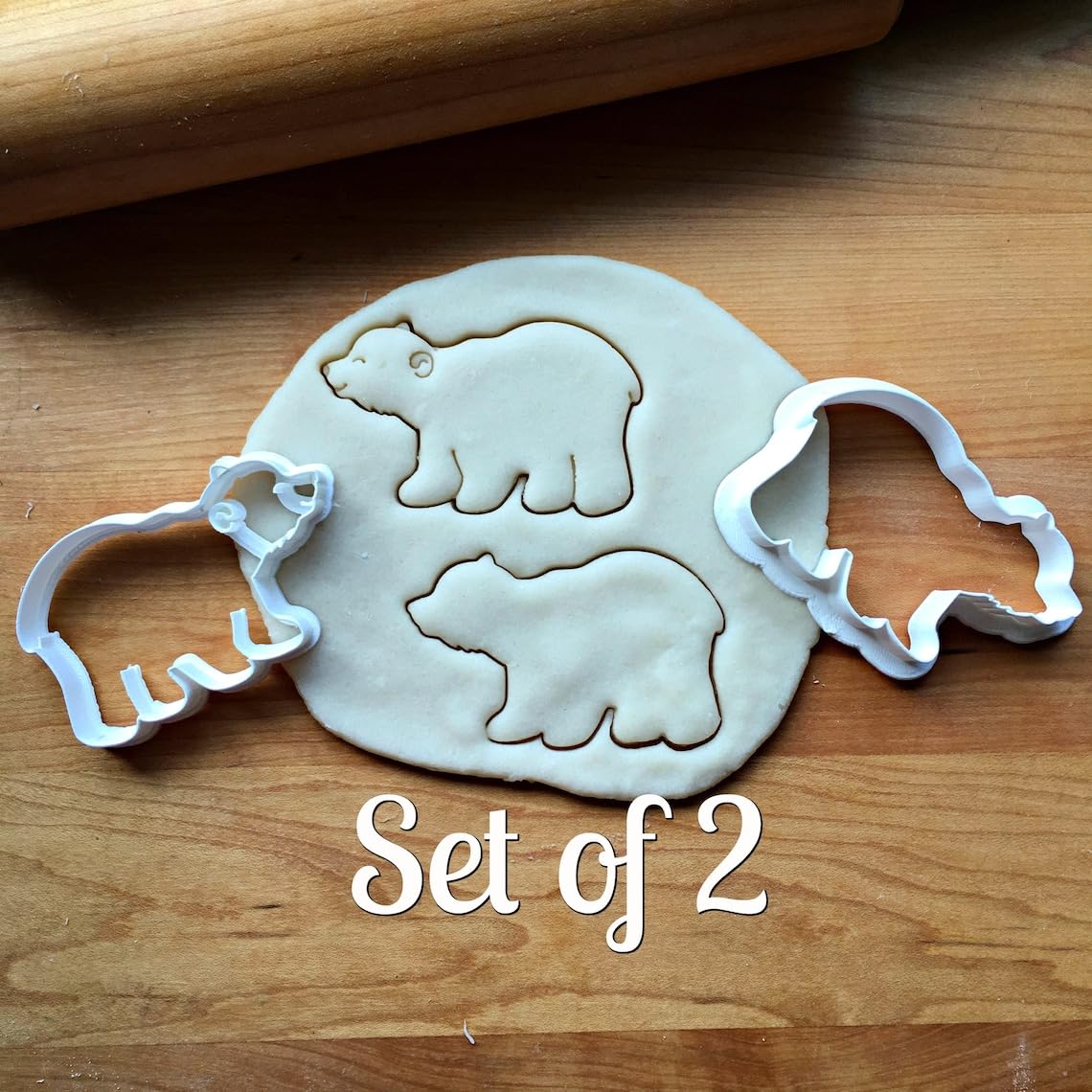 Set of 2 Polar Bear Cookie Cookie Cutters for Winter Parties, Holiday Desserts, and Fun Baking, Made in India, Suitable Size for Customizable Polar Bear-Themed Treats - Image 2