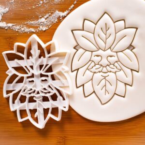 Cookie Green Man Cookie Cutter Ancient Forest Guardian face Shape for Nature Themed Birthday Party Biscuit Fondant Clay Baking Pagan folklorespirit Mythical Celebration (ONLY Green Man)