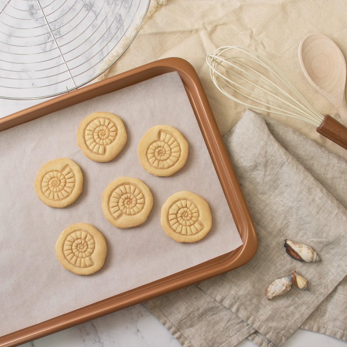 Ammonite Cookie Cookie Cutter for Biscuits Extinct Marine Fossil Shape Jurassic Era Nautiloid Fossilized Shell Design Perfect Science Lovers Paleontology Baking Educational (ONLY Ammonite) - Image 2