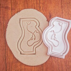 Pregnant Mom Black Cookie Cutter Cookie Baking Tool for Baby Shower Cookies Pregnancy Theme Decorations Gift Idea for Future Parents New Mom Celebrations Neutral Party Supplies