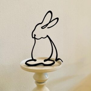 Alice Wonder land Rabbit Bio Statue Sculpture: Egg Souvenir with Carrot Ears, Through The Looking Glass Theme