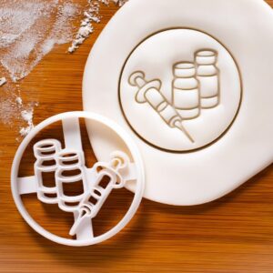 Rabies Vaccine Cookie Cutter Virus Vaccination Dog Vet Biscuit Mold Veterinary Nurse Animal Clinic Science Themed Baking Lyssavirus RNA Virus Gifts Veterinarians Students (ONLY RABIES VACCINE)