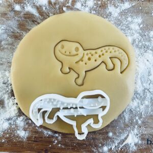 Black Gecko Cookie Cutter Leopard Gecko Biscuit Cutter Cute Pet Lizard Cookie Stamp Reptile Gifts Zoology Reptiles Kids Party Ideas Fondant Pastry Dough Tool