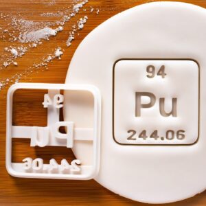 Plutonium Cookie Cutter Radioactive Science Theme Halloween Party Baking Chemistry Gifts Educational Classroom Tools Mad Scientist Decoration Periodic Table Atomic Lab Biscuit (ONLY PLUTONIUM)