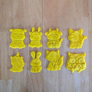Black Animal Cookie Cutter and Stamp Set for Baking Fondant Biscuits Clay Crafts Cake Decorating Jungle Farm Zoo Theme Party Supplies Kids Activities Educational Tools and Creative DIY