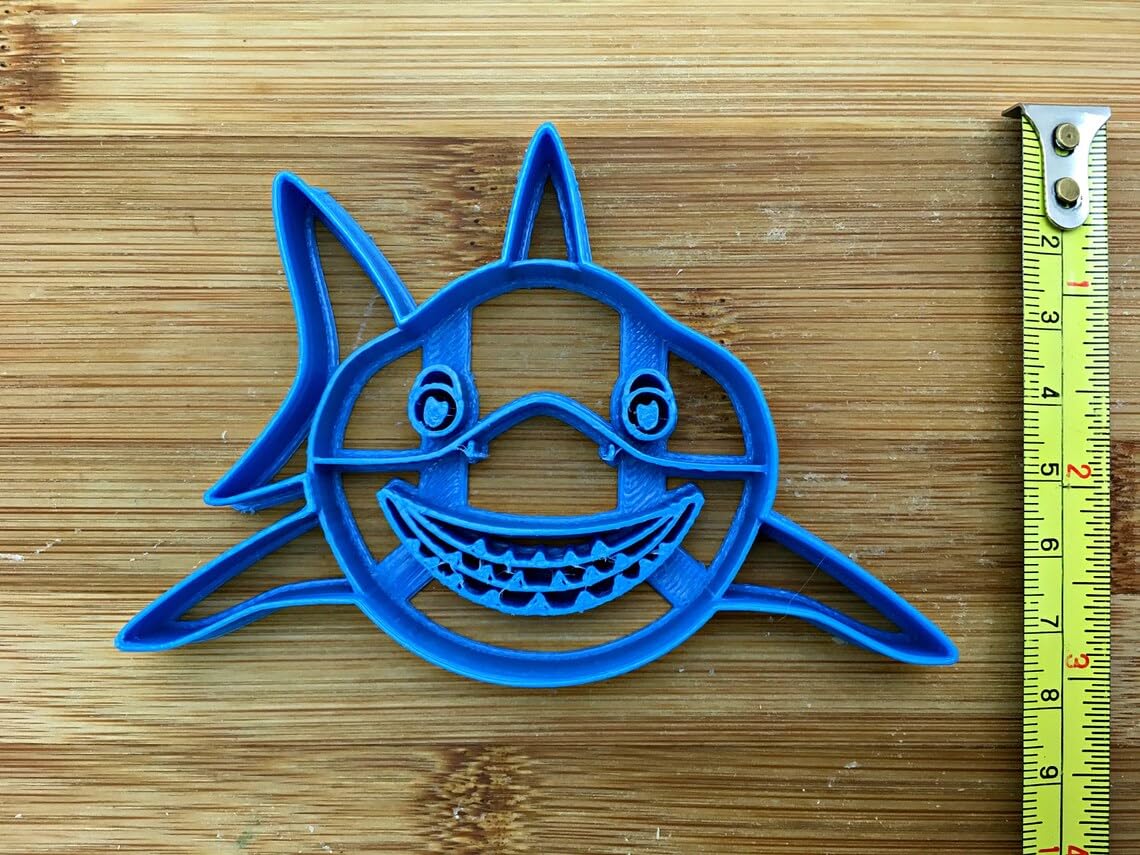 Set of 2 Smiling Shark Face Cookie Cookie Cutters, Made in India, Ideal for Ocean-Themed Baking, Birthday Parties, and Fun Shark Desserts - Image 4