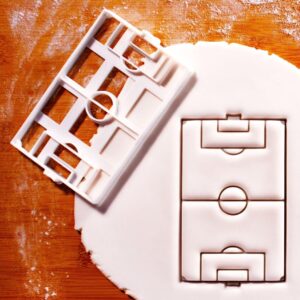 Soccer Field Cookie Cutter for Football Pitch Theme Baking Soccer Birthday Party Treats Gameday Snack Mold for Kids Sports Events Football Fans Gifts School Activities and Bake Sales