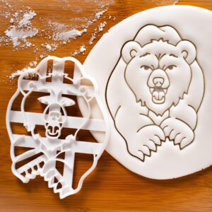 Grizzly Bear Cookie Cookie Cutter for Animal Theme Baking Wild Bear Biscuit Dough Cutter for Forest Party Gingerbread Crafts Outdoor Camping Events Wildlife Classroom and Nature (ONLY Bear)