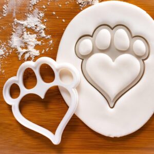 Large Paw Print with Heart Shaped Paw Pad Cookie Cookie Cutter for Puppy Paws Dog Lover Gifts Biscuit Cutters Dog and Cat Footprints Pet Baking Tools (ONLY Large)