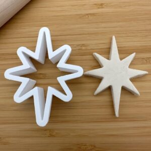 Bethlehem Christmas Star Shape Polymer Clay Cutter Cookie Fondant Biscuit Cutter Sharp Tapered Edge Tool for Earrings Jewelry Making Holiday Cupcake Decoration Baking Craft Projects