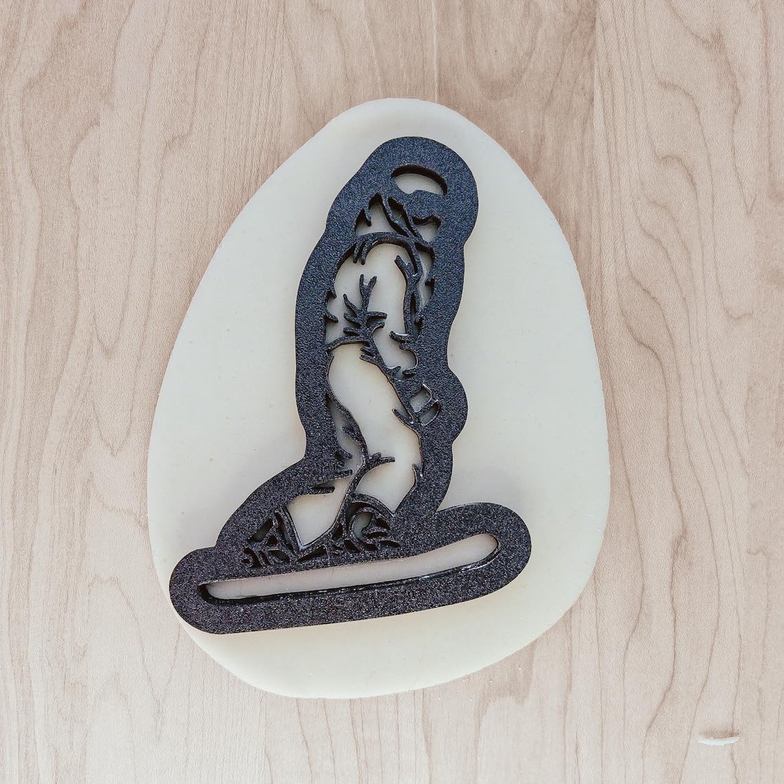 Snowboarder Cookie Cutter and Stamp Cookie for Fondant, Clay, Dough Detailed Snowboarding Design, Winter Sports Theme Cookie Tool for Snow Activities and Cold Weather Treats Made in - Image 2