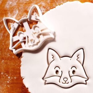 Baby Fox Face Cookie Cutter for RusticForest Themed Baby Shower and Whimsical First Birthday Celebrations Animal Party Baking Favors Cute Critter Cub Cookies and Treats (ONLY BABY FOX FACE)