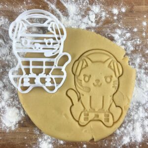 Black Gamer Cat Cookie Cutter, Cat Lover Gift, Fondant Clay Cutter, Video Game Enthusiast Baking, Cat Mom Gift, DIY Wedding Favor, Cat Shaped Cookies