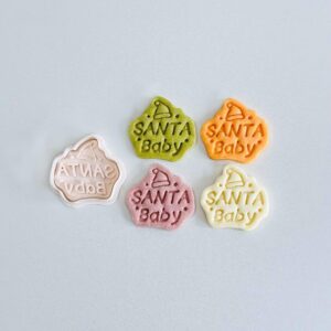 Black Santa Baby Cookie Cutter cookie Christmas Cookie Cutter Stamp Set Baby Text Fondant Molds for Cookies Pastry Cupcakes Biscuit Decorating Holiday Baking Tool for Winter Party