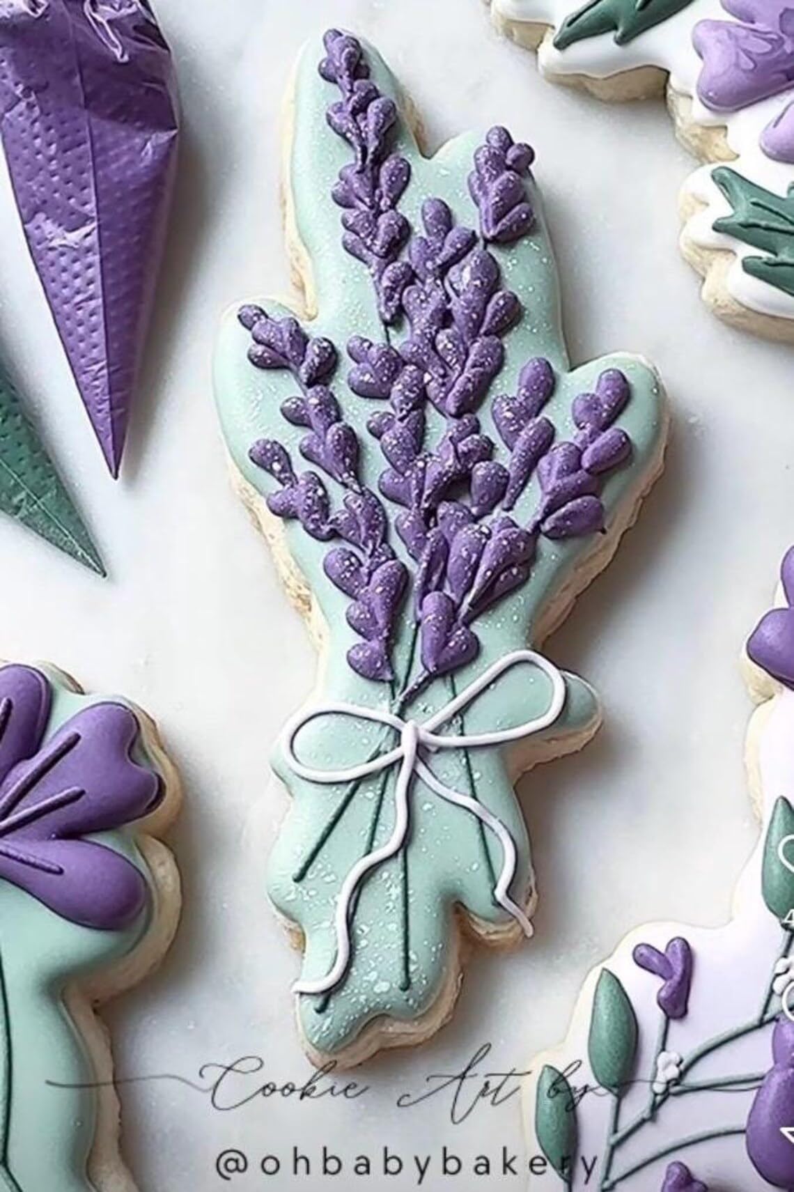 Lavender Cookie Cutter Trendy Floral Clay Cutter Large Cookie Polymer Clay Cutter for Botanical Clay Projects Fondant Baking Decoration and DIY Flower Themed Craft Accessories - Image 2
