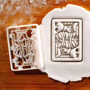 Queen of Hearts Playing Card Design 2 Cookie Cutter for Casino Theme Poker Night Baking Tool Fun Card Game Party Biscuits Alice in Wonderland Inspired Cookies Events Birthdays (ONLY DESIGN 2)