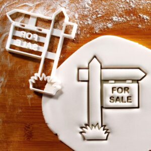 for Sale Sign Cookie Cookie Cutter Real Estate Themed Biscuit Cutter Home Sale Party Baking Tool Realtor Gifts Open House Celebration Kitchen Accessories (ONLY for Sale)