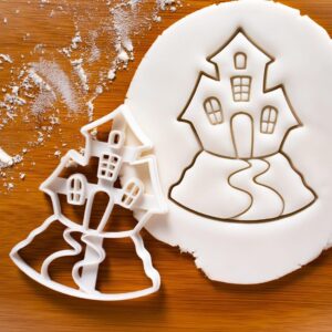 Haunted House Cookie Cutter Spooky Halloween Biscuit Mold for Gothic Horror Ghost House Baking Witch Decor Scary Spirit Treats Creepy Party Snacks Baking Tool by Bake (ONLY HAUNTED HORSE)