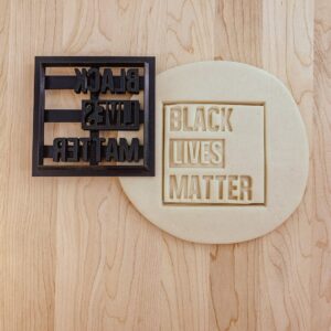 Black Lives Matter Text Cookie Cookie Cutter and Stamp for Social Justice Baking, Educational Crafts, and Activism Projects Ideal for Fondant, Clay, and Cookies in India