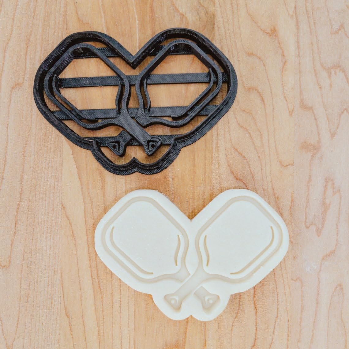 Pickleball Rackets Cookie Cutter and Fondant Embosser Stamp Set for Sports Parties, Pickleball-Themed Baking and Crafting, Durable Cookie Cutter and Stamp Tool Made in India - Image 2