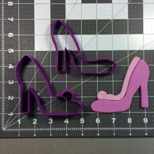 Black High Heel 102 Cookie Cutter Set Cookie Shoe Fashion Party Biscuit Mold for Girl Birthday Baking Fondant Cake Decorating Bridal Shower Cookies Crafts Fashionista Theme Set