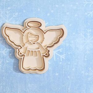Angel Cookie Cutter Set for Christmas and Religious Theme Baking Guardian Angel Shape Biscuit Pastry Fondant Sugar Paste Cutters for Kids Holiday Party Homemade Cookies and Cake