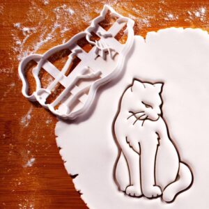 Curious Cat Cookie Cutter Cookie Aquarium Themed Parties Pet Lovers Baking Supplies Biscuit Fondant Clay Cutter Perfect with Fish Bowl Design Creative Animal Shaped Party (ONLY Curious CAT)