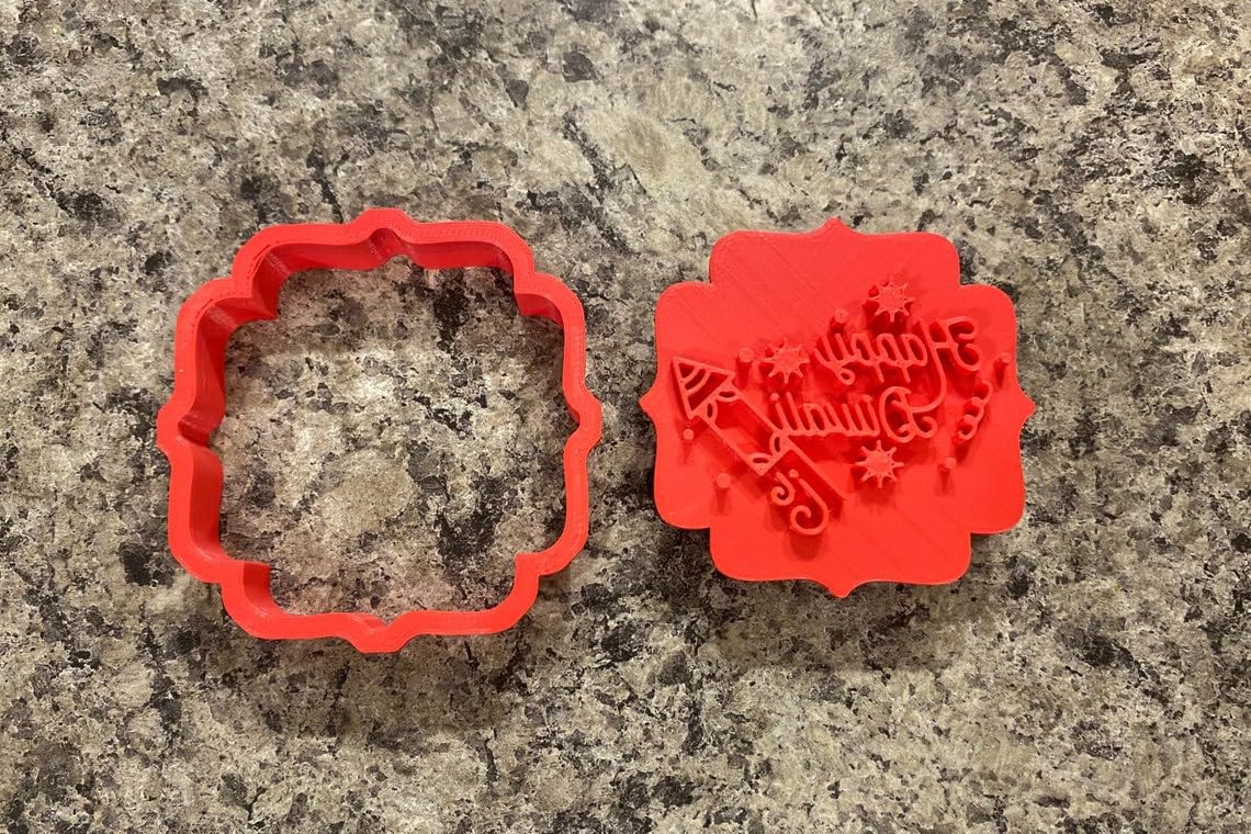 Black Diwali Stamp and Outline Cookie Cutter CookieTool with Sharp Edges for Diya Rangoli and Festival Theme Cookies Fondant Cake Decorating Pastry Biscuit Cutting Crafts India - Image 8