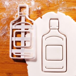 Gin Bottle cookie cutter shaped like cocktail bottle for biscuit fondant clay baking ideal bar-themed parties gin lover gifts cocktail events drink-themed dessert decorations (ONLY GIN BOTTLE)