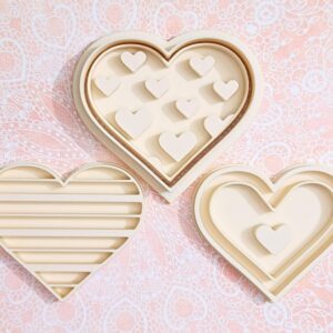 Hearts Cookie Cutter Set for Baking Romantic Heart Shape Biscuit Pastry Fondant Sugar Paste Cutters for Valentine Anniversary Wedding Engagement Homemade Cookies and Cake Decoration
