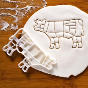 Cow Cookie Cutter Cookie Butcher Guide Beef Cuts Meat Chart Baking Mold Kitchen Tool for Bakers Butchers Chefs Culinary Enthusiasts Farmhouse Cooking Party Decorations Animal Shape (ONLY COW)