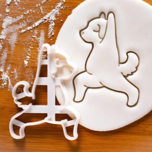 Yoga Dog Warrior Pose 1 Cookie Cutter Cookie India biscuit cutter puppy treats beginner yoga canine pose biscuit fondant clay cutter namaste kawaii dog themed baking tool (ONLY WARRIOR POSE 1