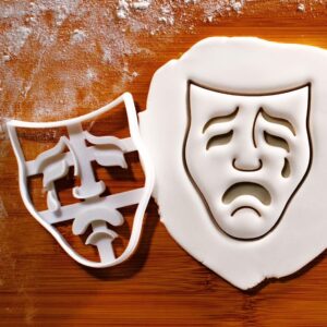 Crying Mask Cookie Cutter Biscuit Fondant Clay Baking Theatrical Drama Masks Sock Buskin Design Tragedy Symbol Stage Party Entertainment Costume Treats Baking Tool (ONLY CRYING MASK)